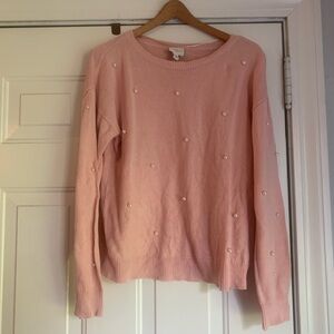 St. John's Bay Pink Sweater with Pearl Accents